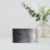 Carte De Référencement Aquarelle Moderne Bleu & Or Rose Parrainez un Ami (Debout devant)