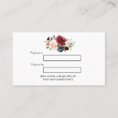 Carte De Référencement Aquarelle moderne Bourgogne Artiste de maquillage  (Dos)