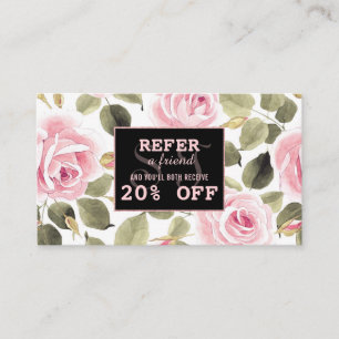 Carte De Référencement Aquarelle moderne Floral Rose Gold Maquillage Arti