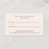 Carte De Référencement Aquarelle neutre Bordure moderne (Dos)