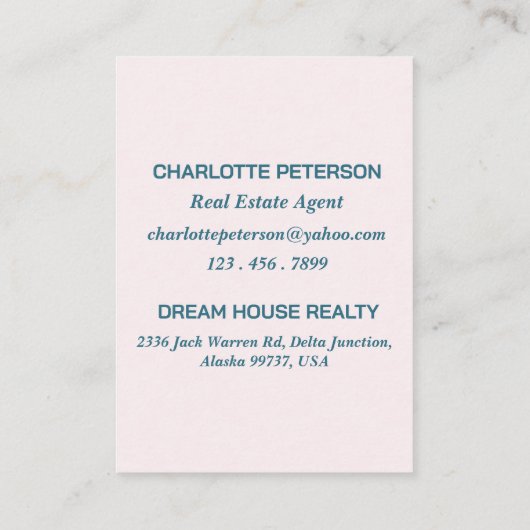 Carte De Référencement Aquarelle Porte Agent Immobilier Agriculture (Dos)