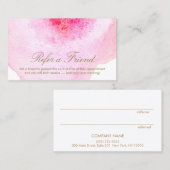 Carte De Référencement Aquarelle rose Abstrait - Référentiel client (Devant / Derrière)