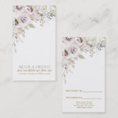 Carte De Référencement Aquarelle rose douce Élégante Florale Référer un a (Devant / Derrière)