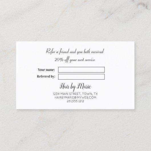 Carte De Référencement Aquarelle rose Floral recommander un ami (Dos)