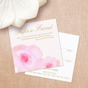 Carte De Référencement Aquarelle rose pâle Floral Renvoi client
