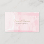 Carte De Référencement Aquarelle rose simple Elégant Or Texte de référenc (Dos)