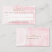 Carte De Référencement Aquarelle rose simple Elégant Or Texte de référenc (Devant / Derrière)