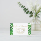 Carte De Référencement Aquarelle Tropical Monstera Feuille aiguillage (Debout devant)