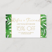 Carte De Référencement Aquarelle Tropical Monstera Feuille aiguillage (Devant)