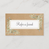 Carte De Référencement Aquarelle Verdure Kraft Rustique (Devant)