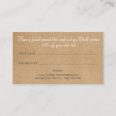 Carte De Référencement Aquarelle verte Rustique Kraft (Dos)