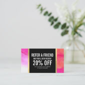 Carte De Référencement Aquarelles roses en gras Extensions de trait Référ (Debout devant)