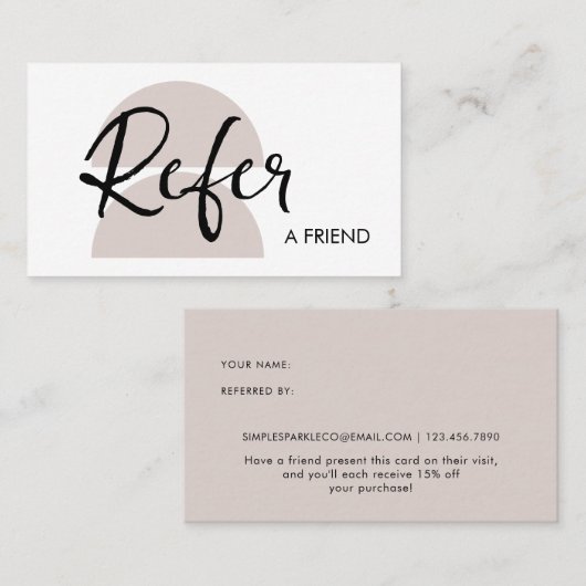 Carte De Référencement Arches modernes référez un ami (Devant / Derrière)