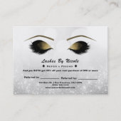 Carte De Référencement Argent Sparkle Lashes Référer Ami Aftercare (Devant)
