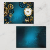 Carte De Référencement Arrière - plan turquoise à vapeur avec engrenages (Devant / Derrière)