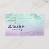 Carte De Référencement Artiste de maquillage élégant en marbre de parties (Dos)