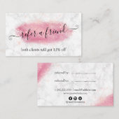 Carte De Référencement Artiste de maquillage en marbre parties scintillan (Devant / Derrière)