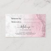 Carte De Référencement Artiste maquillage parties scintillant en marbre r (Dos)