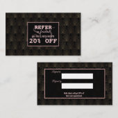 Carte De Référencement Artiste maquillage Rose Art Déco (Devant / Derrière)