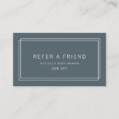 Carte De Référencement AVERY Bleu Nuit Foncé Double Cadre Réferer un Ami (Devant)