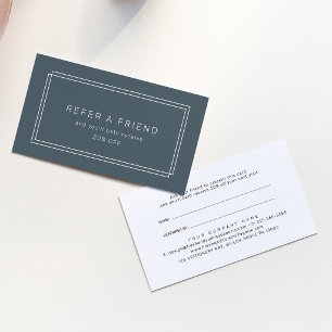 Carte De Référencement AVERY Bleu Nuit Foncé Double Cadre Réferer un Ami