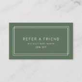 Carte De Référencement AVERY Cadre double vert foncé Référez un ami (Devant)