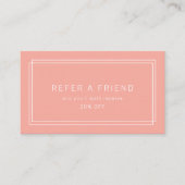 Carte De Référencement AVERY Minimal Blush Peach Corail Recommandez un am (Devant)
