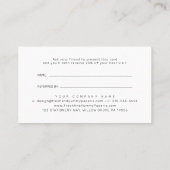 Carte De Référencement AVERY Modern Black Double Frame Refer A Friend (Dos)