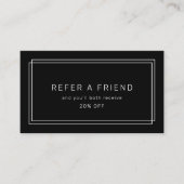 Carte De Référencement AVERY Modern Black Double Frame Refer A Friend (Devant)