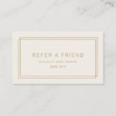 Carte De Référencement AVERY Or Crème Doré Parrainez un Ami (Devant)