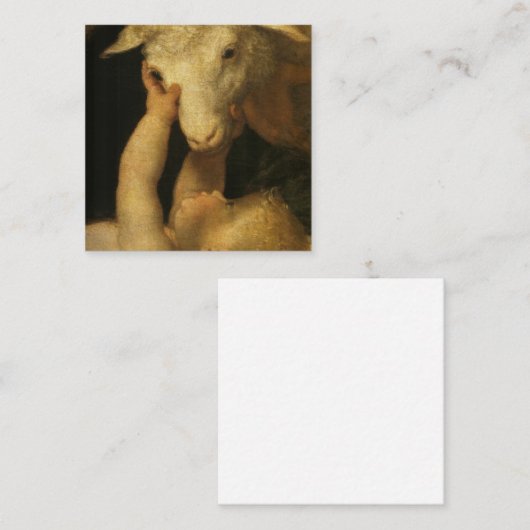 Carte De Référencement Baby Jesus Touches Lamb (Devant / Derrière)