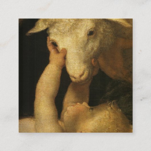 Carte De Référencement Baby Jesus Touches Lamb (Devant)