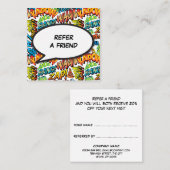 Carte De Référencement Bande dessinée amusante discours bulle (Devant / Derrière)