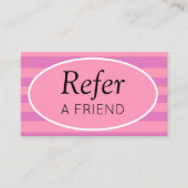 Carte De Référencement Bandes classiques rose et violet recommander un am (Devant)