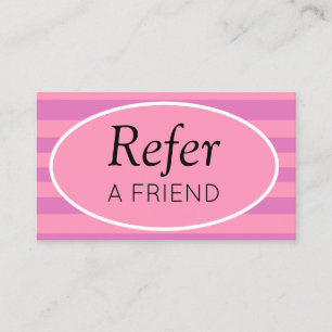 Carte De Référencement Bandes classiques rose et violet recommander un am