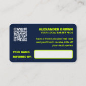 Carte de référencement Barber QR (Dos)