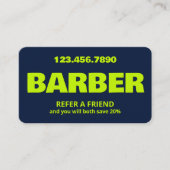 Carte de référencement Barber QR (Devant)