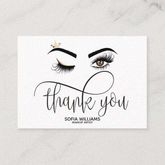 Carte De Référencement Beau oeil Brown Wink avec Gold Crown (Devant)