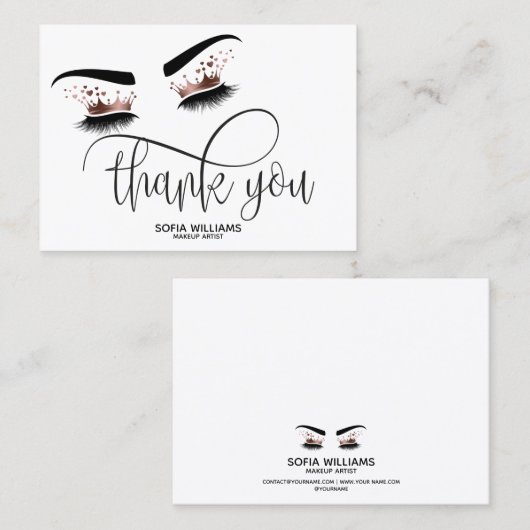 Carte De Référencement Beau oeil Brown Wink avec Gold Crown (Devant / Derrière)