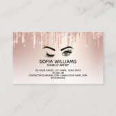 Carte De Référencement Beau oeil Brown Wink avec maquillage Couronne or (Dos)