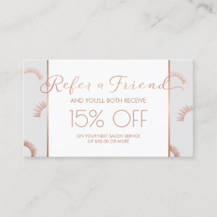 Carte De Référencement Beaucoup de Lashes Lash Salon Gris/Rose Gold aigui