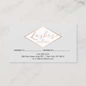 Carte De Référencement Beaucoup de Lashes Lash Salon Gris/Rose Gold aigui (Dos)