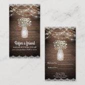 Carte De Référencement Bébé haleine et lumières Rustique recommander un a (Devant / Derrière)