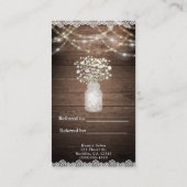 Carte De Référencement Bébé haleine et lumières Rustique recommander un a (Dos)