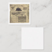 Carte De Référencement Billet pour RMS Titanic 1912 (Devant / Derrière)