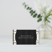 Carte De Référencement Black & Gold Chic Glam Geometric Référer un ami (Debout devant)
