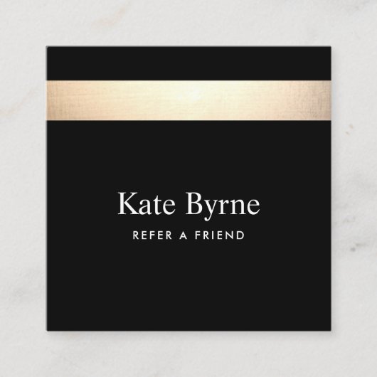 Carte De Référencement Black Gold Striped Référer un ami (Devant)