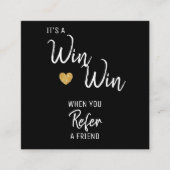 Carte De Référencement Blanc noir moderne recommander un ami (Devant)