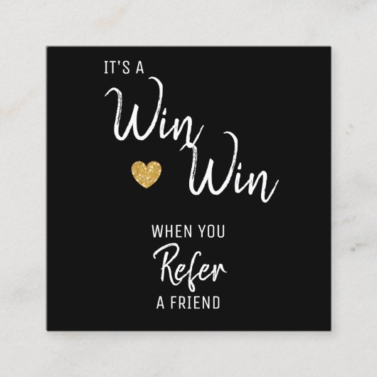 Carte De Référencement Blanc noir moderne recommander un ami (Devant)