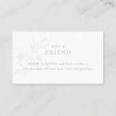 Carte De Référencement BLANCHE | Boho minimal Floral moderne (Devant)
